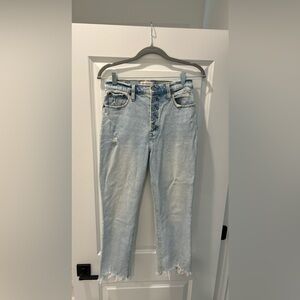 Abercrombie & Fitch High Rise Light Blue Jeans Short Length